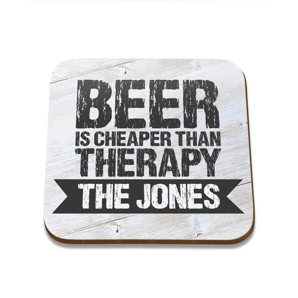 Beer Therapy Square Coaster - Single
