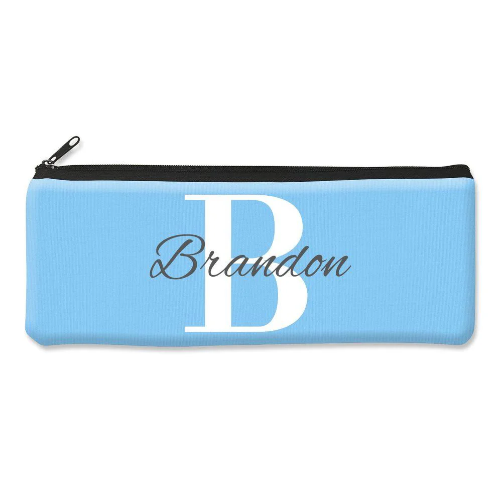 Blue Monogram Pencil Case - Large