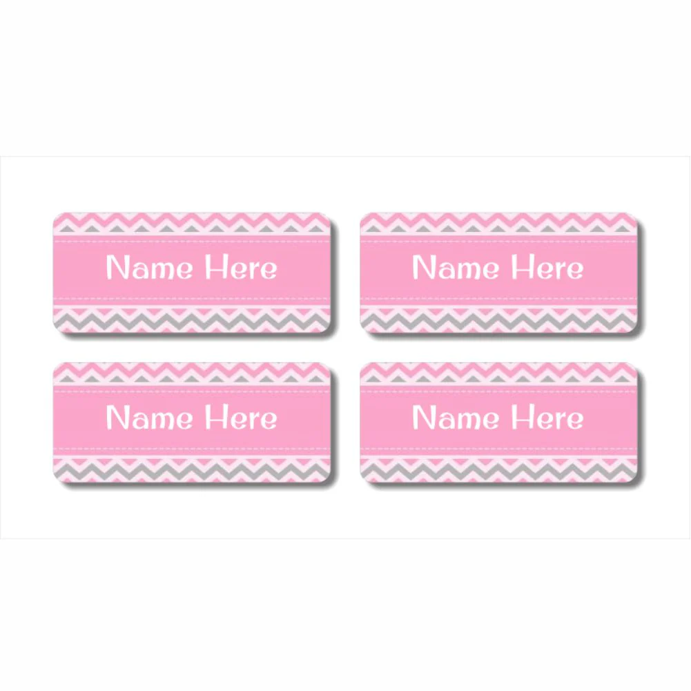 Chevron Rectangle Name Labels 32pk