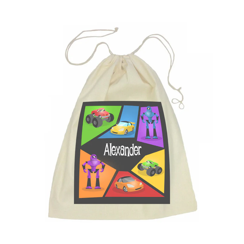 Calico Drawstring Bag - Machine