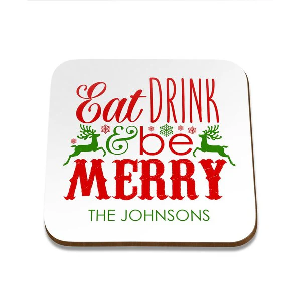 Eat Drink Square Coaster - Single