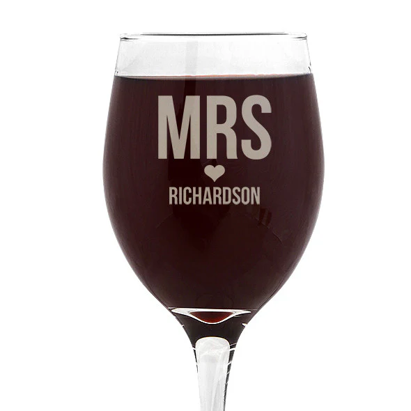 Mrs Love Design Wine 410ml Glass - Image 3