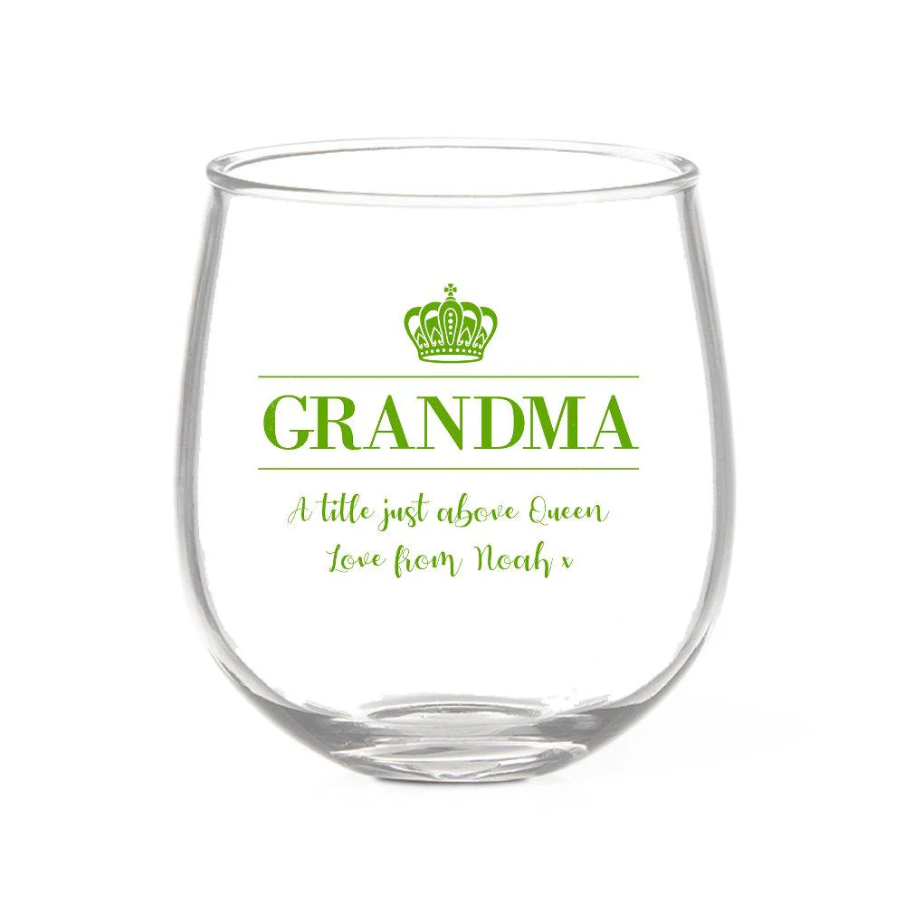 Grandma Stemless Wine Glass