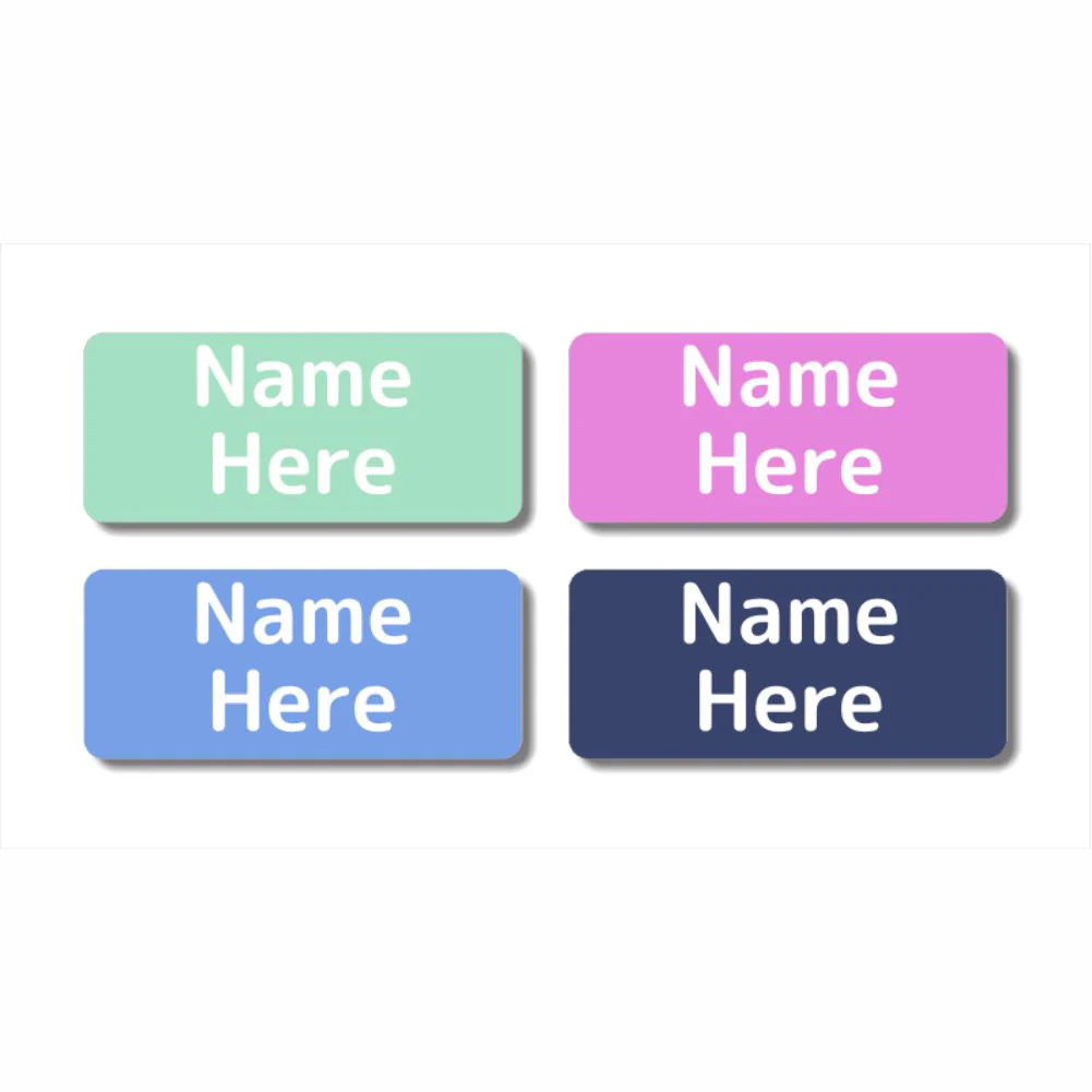 Multi Colour - Berry Rectangle Name Labels 32pk