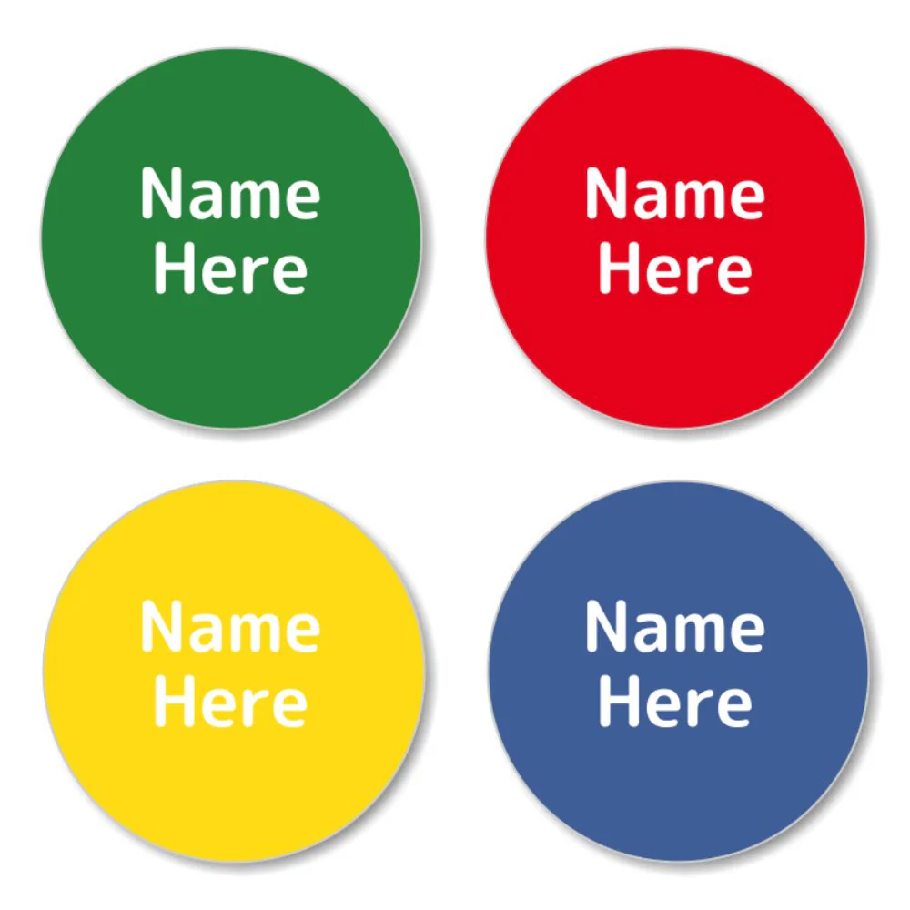 Multi Colour - Classic Round Name Labels 30pk