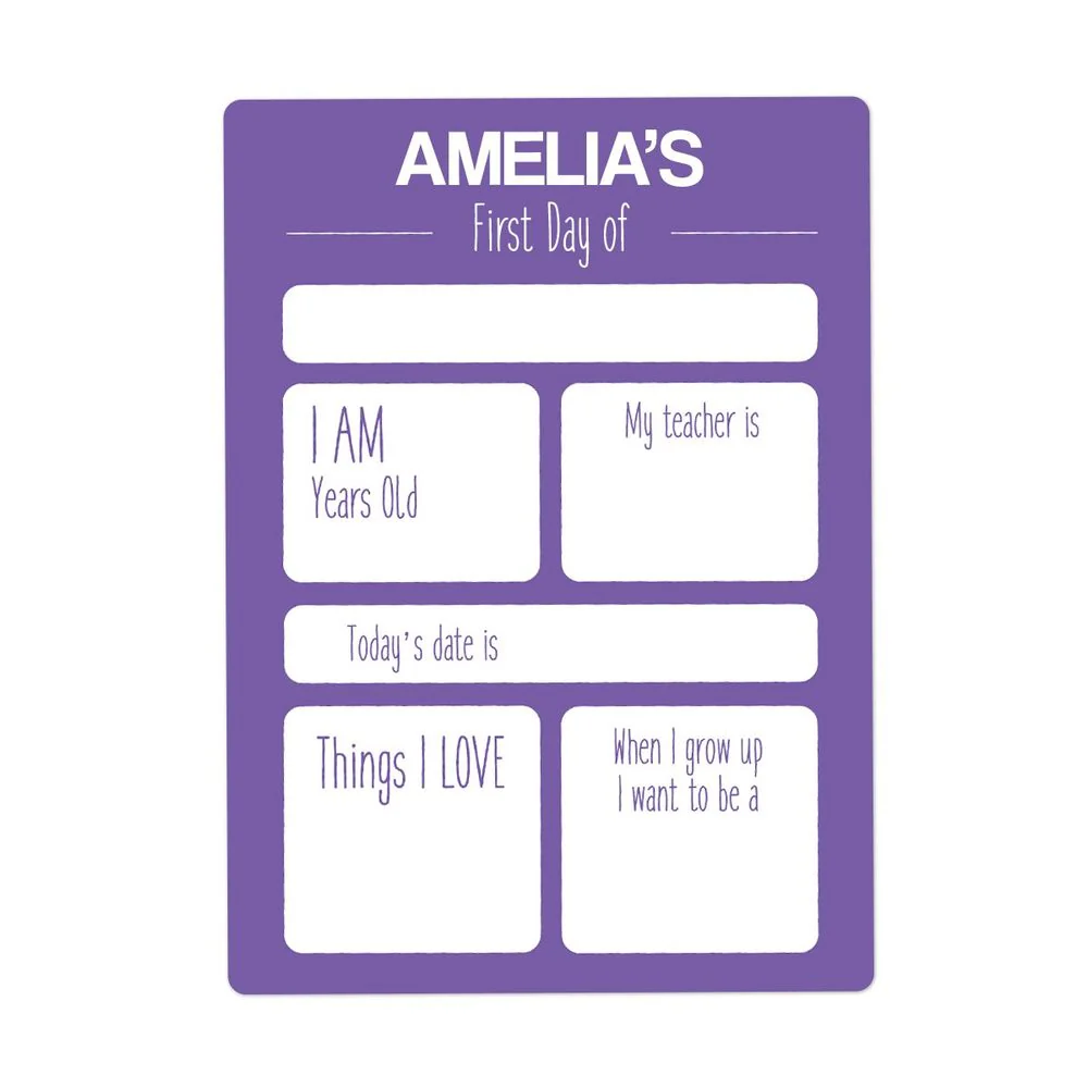 Small Purple First Day Sign