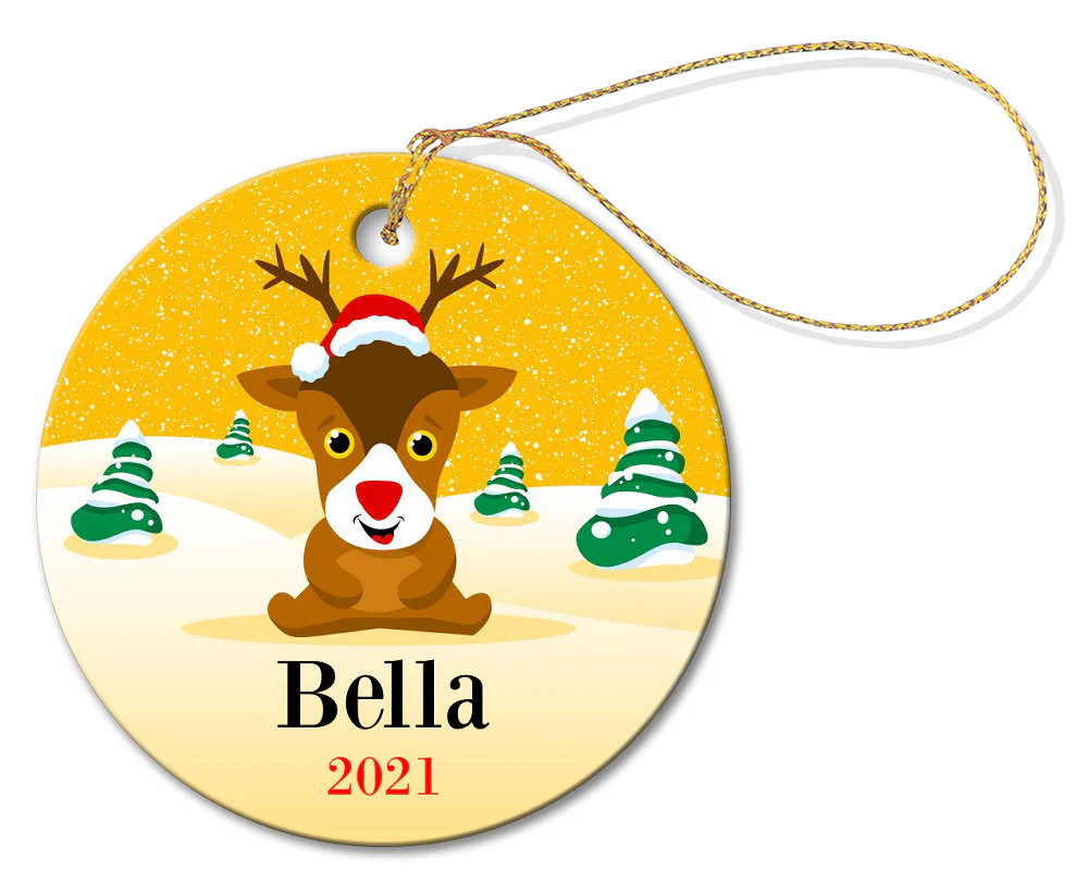 Yellow Snow Round Decoration